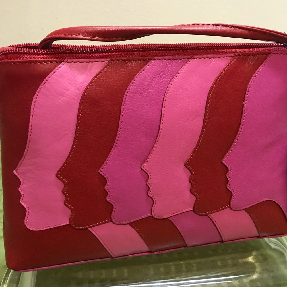 Stunning REAL Leather fancy face crossbody bag